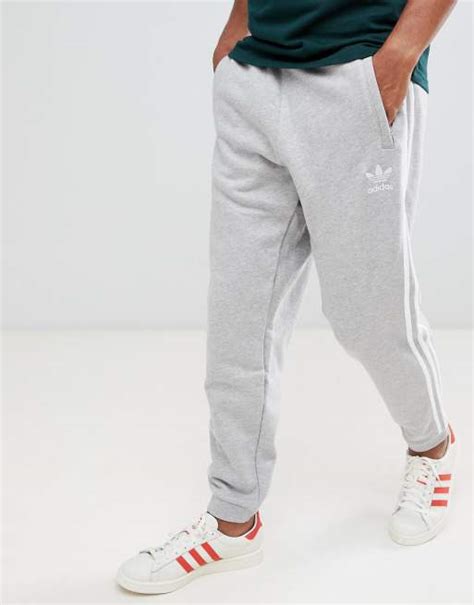 adidas originals 3 stripe joggers in grey dh5802|adidas joggers for sale.